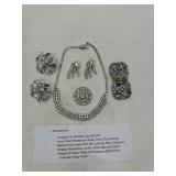 Rhinestone Jewelry Lot, KJL, Avon, Art Deco