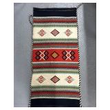 Handwoven Wool Textile with Geometric Patterns