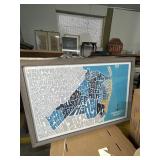 Monmouth County NJ Map Art Print 38x27 Framed