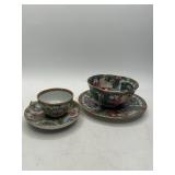 4 Pc Rose Medallion Tea Set, Decorated HK, 1920s