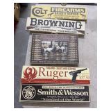 5 Firearm Brand Wood Signs