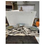 Driftwood and Metal Three-Plate Stand, 18"