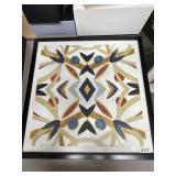 Framed Geometric Abstract Art, 25x25 Inch