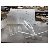 2 Pc Lucite Plate Set With MCM Book Stand