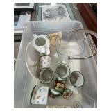 Limoges Hand-Painted Porcelain Cups Set