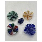 Murano Glass Floral Trinkets and Dreidel Lot