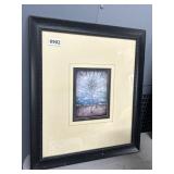 Framed Art Print with Palm Motif, 17x19 in.