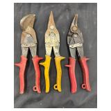 Aviation Tin Snips Lot (3 Piece Set)