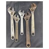 Adjustable Wrench Lot  (5 Piece Set)