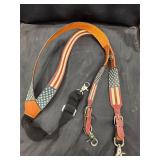 American Flag Leather Suspenders
