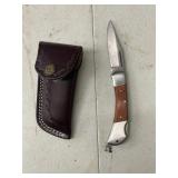 SHEFFIELD POCKET KNIFE WITH LEATHER SHIETH
