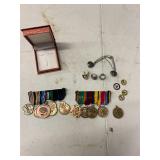 ASSORTED MILITARY MEDALS AND TOKENS