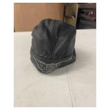 LEATHER HARLEY DAVIDSON SKULL CAP
