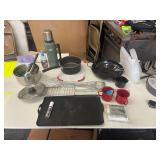 ASSORTED CAMP COOKING SUPPLIES WITH TOTE