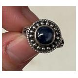 BLUE SAPPHIRE RING IN STERLING SIZE 6