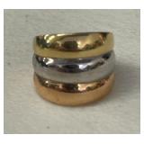 TRIPLE DOME POLISHED BAND RING SIZE 6