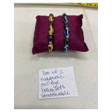 (2)- STRETCHABLE MAGNETIC EVIL EYE BRACELETS