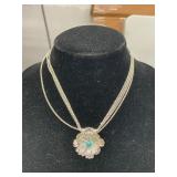SET OF 4 CHANGEABLE GEMSTONE PENDANT NECKLACE