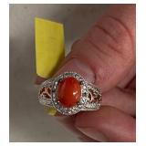 MEDITERRANEAN CORAL RING SIZE 6