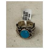 TURQUOISE IN STERLING RING SIZE 5
