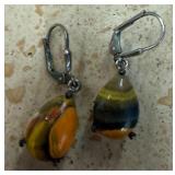 BUMBLE BEE JASPER LEVER BACK EARRINGS