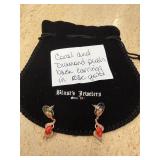 CORAL PUSH BACK EARRINGS IN ROSE GOLD TONE