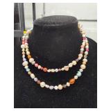 36' FRESHWATER MULTI-COLOR PEARL NECKLACE