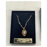 RUBY, SAPPHIRE, OPAL PENDANT NECKLACE