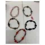 (5)- GLASS BEAD BRACELETS