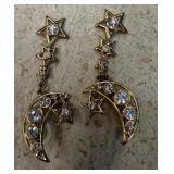 MOON AND STAR DANGLE EARRINGS