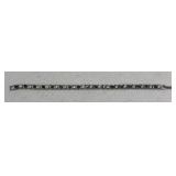 GREEN AND WHITE CRYSTAL TENNIS BRACELET