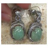 NATURAL GREEN JADE EARRINGS