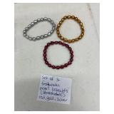 (3)- STRETCHABLE FRESHWATER PEARL BRACELETS