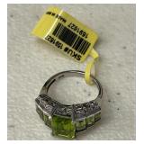 PERIDOT RING IN STERLING SIZE 5