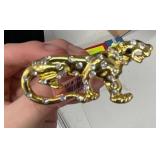 GOLDTONE ADJUSTABLE LEOPARD RING