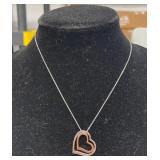 14K RG OVERLAY HEART PENDANT W/ 18' CHAIN