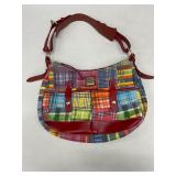 DOONEY AND BOURKE PLAID PATCHWORK HOBO PURSE