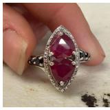 NIASSA RUBY IN STERLNG SIZE 5 RING