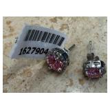 SIMULATED PINK DIAMOND STERLING EARRINGS