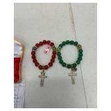 (2)- STRETCHABLE CROSS PENDANT BRACELETS