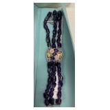 ROSS SIMONS TRIPLE STRAND AMETHYST BRACELET