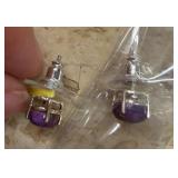 MOJAVE PURPLE TURQUOISE STUD EARRINGS