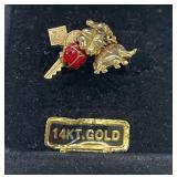 14K GOOD LUCK CHARM RING SIZE 6