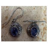 TANZANITE EARRINGS IN STERLING