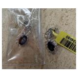 BLUE SAPPHIRE WHITE TOPAZ EARRINGS