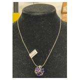 20' AMETHYST PENDANT W/ CHAIN