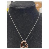 14K RG OVERLAY HEART PENDANT W/ 18' CHAIN