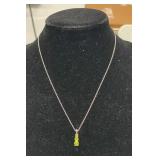 PERIDOT PENDANT WITH 20' STAINLESS CHAIN