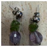 PURPLE AND GREEN EARRINGS