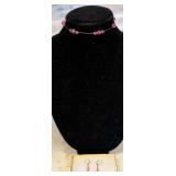 PINK NECKLACE & EARRINGS SET